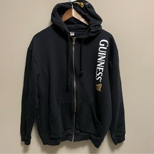 Guinness Beer Black Hoodie Zip Hoodie Size Large